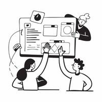 Flat design as Remote team collaborating on a software development project concept as A illustration of a remote team collaborating on a software development project using c Dynamic vector
