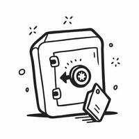 Flat design as Safe icon with copy space on a blue background concept as A image of a safe icon with ample copy space on a blue background perfect for security and financial Dynamic vector