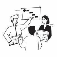 Flat design as Project manager leading a hybrid meeting concept as A illustration of a project manager leading a hybrid meeting with both onsite and remote participants usin Dynamic vector