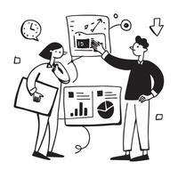 Flat design as Project manager collaborating on a risk management strategy concept as A illustration of a project manager collaborating on a risk management strategy using c Dynamic vector