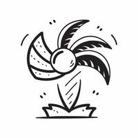 Flat design as Palm tree icon with copy space on a white background concept as A image of a palm tree icon with generous copy space on a white background ideal for tropical Dynamic vector