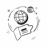 Flat design as Globe icon with copy space on a tech themed background concept as A image of a globe icon with generous copy space on a tech themed background ideal for globa Dynamic Set 3 vector