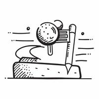 Flat design as Golf icon with copy space on a blue background concept as A image of a golf icon with ample copy space on a blue background perfect for leisure and outdoor ac Dynamic vector