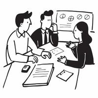Flat design as Executives in a board meeting discussing financial reports concept as A illustration of executives in a board meeting discussing financial reports utilizing a Dynamic vector