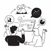 Flat design as Finance team collaborating on financial forecasting concept as A illustration of a finance team collaborating on financial forecasting using charts and digita Dynamic vector