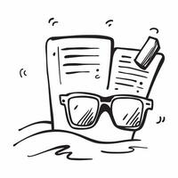 Flat design as Glasses icon with copy space on a blue background concept as A image of glasses icon with ample copy space on a blue background perfect for reading and retire Dynamic vector
