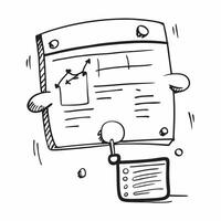 Flat design as Doodle line icon of a presentation screen concept as A doodle line icon of a presentation screen representing presentations business meetings and professional discus Dynamic vector
