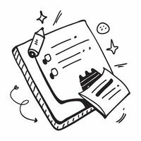 Flat design as Doodle line icon of a notebook concept as A doodle line icon of a notebook symbolizing note taking business planning and organization perfect for productivity and of Dynamic vector