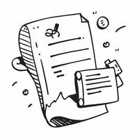Flat design as Doodle line icon of a document concept as A doodle line icon of a document symbolizing paperwork business contracts and professional documentation perfect for legal Dynamic vector