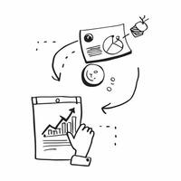 Flat design as Doodle line icon of a graph concept as A doodle line icon of a graph representing growth progress and business performance ideal for business growth and success them Dynamic vector