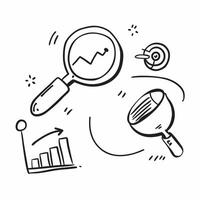 Flat design as Doodle line icon of a magnifying glass concept as A doodle line icon of a magnifying glass symbolizing search focus and business research perfect for analysis and in Dynamic vector