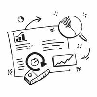 Flat design as Doodle line icon of a pie chart concept as A doodle line icon of a pie chart representing data analysis statistics and business insights ideal for presentations and Dynamic vector