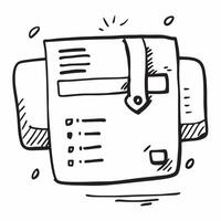 Flat design as Doodle line icon of a briefcase concept as A simple doodle line icon of a briefcase representing business professionalism and organization ideal for business related Dynamic Set 2 vector