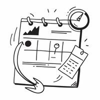 Flat design as Doodle line icon of a calendar concept as A doodle line icon of a calendar representing scheduling planning and time management ideal for business organization and p Dynamic Set 2 vector
