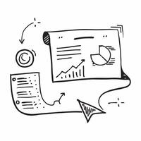 Flat design as Doodle line icon of a bar chart concept as A doodle line icon of a bar chart symbolizing data performance and business metrics perfect for analytical and business re Dynamic Set 2 vector