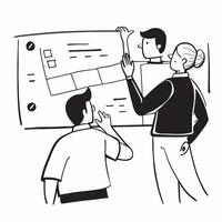 Flat design as Colleagues reviewing project timelines in a team meeting concept as A illustration of colleagues reviewing project timelines in a team meeting featuring a 3 c Dynamic vector