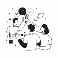 Flat design as Business team collaborating in a modern office using digital tools concept as A illustration of a business team in a modern office collaborating using digital Dynamic vector