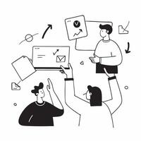 Flat design as Business development team collaborating on growth strategies concept as A illustration of a business development team collaborating on growth strategies using Dynamic vector
