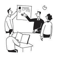 Flat design as Business leaders discussing corporate goals in a boardroom concept as A illustration of business leaders discussing corporate goals in a boardroom featuring a Dynamic vector