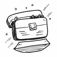 Flat design as Briefcase icon with copy space on a white background concept as A image of a briefcase icon with ample copy space on a white background perfect for business a Dynamic Set 2 vector