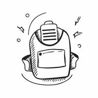 Flat design as Backpack icon with copy space on a white background concept as A image of a backpack icon with generous copy space on a white background ideal for travel and Dynamic Set 2 vector