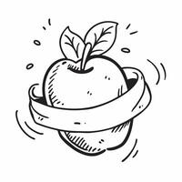 Flat design as Apple icon with copy space on a white background concept as A image of an apple icon with generous copy space on a white background ideal for promoting health Dynamic Set 4 vector