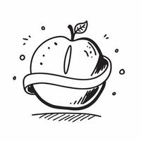 Flat design as Apple icon with copy space on a white background concept as A image of an apple icon with generous copy space on a white background ideal for promoting health Dynamic vector