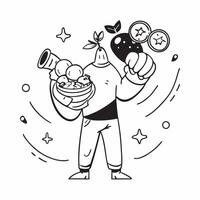 Fitness enthusiast with healthy snacks concept as High resolution image of a fitness enthusiast with healthy snacks with a glossy backdrop showcasing the energy boosting and muscle Dynamic vector