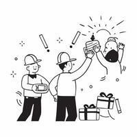 First responders assisting during a workplace accident concept as High resolution image of first responders assisting during a workplace accident with festive decorations in the ba Dynamic vector