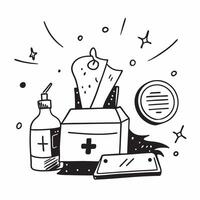 First aid station set up during a festive office party concept as High resolution image of a first aid station set up during a festive office party highlighting the importance of p Dynamic vector