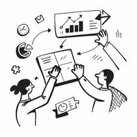 Finance team collaborating on financial forecasting concept as A illustration of a finance team collaborating on financial forecasting using charts and digital tools with an Dynamic vector