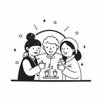 Family winter party concept as High resolution image of a family winter party with a glossy backdrop highlighting the warmth and joy of enjoying winter activities together in Phot Dynamic vector