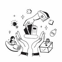 Family using second hand items concept as High resolution image of a family using second hand items with a glossy backdrop showcasing the sustainable and economical benefits of pur Dynamic vector
