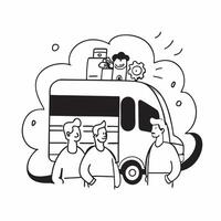 Family using public transportation concept as High resolution image of a family using public transportation with a glossy backdrop showcasing the economical and eco friendly benefi Dynamic Set 2 vector