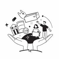 Family using second hand items concept as High resolution image of a family using second hand items with a glossy backdrop showcasing the sustainable and economical benefits of pur Dynamic Set 2 vector