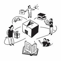 Family using public libraries for resources concept as High resolution image of a family using public libraries for resources with a glossy backdrop showcasing the cost saving and Dynamic Set 2 vector