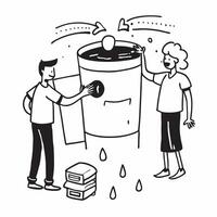 Family using a rainwater collection system concept as High resolution image of a family using a rainwater collection system with a glossy backdrop showcasing the eco friendly and c Dynamic vector