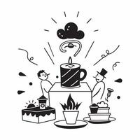 Family tea party concept as High resolution image of a family tea party with a glossy backdrop capturing the elegance and joy of enjoying tea and treats together in Photo Stock Co Dynamic vector