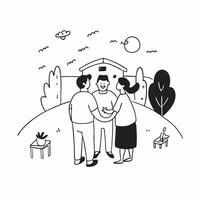 Family reuniting at a park concept as A family reuniting blended with a park scene symbolizing the warmth and joy of family gatherings Ideal for family and lifestyle ads in Photo Dynamic vector