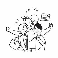 Family reuniting at a holiday destination concept as A family reuniting blended with a holiday destination symbolizing the joy and excitement of family vacations Ideal for travel Dynamic vector