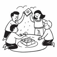 Family playing games at Labor Day picnic concept as High resolution image of a family playing games at a Labor Day picnic with a glossy backdrop highlighting fun and togetherness d Dynamic Set 2 vector