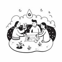 Family picnicking in a cool forest glade concept as High resolution image of a family picnicking in a cool forest glade to escape the heat showcasing bonding relaxation and natures Dynamic vector