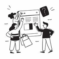 Family finding quarterly sale discounts online concept as High resolution image of a family finding quarterly sale discounts online with a glossy backdrop highlighting the convenie Dynamic Set 2 vector