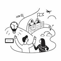 Family exploring a bustling theme park concept as A family enjoys a fun filled day at a bustling theme park experiencing rides shows and attractions Ideal for family and adventure Dynamic vector