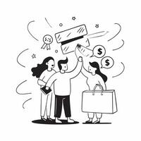 Family enjoying quarterly sale at a department store concept as High resolution image of a family enjoying quarterly sale at a department store with a glossy backdrop highlighting Dynamic Set 2 vector