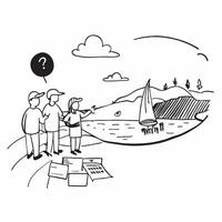 Family enjoying a cool picnic by a riverside concept as High resolution image of a family enjoying a cool picnic by a riverside to escape the heat capturing bonding relaxation and Dynamic Set 2 vector