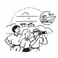 Family enjoying a safari adventure concept as A family embarks on an exciting safari adventure spotting wildlife and exploring the vast savannah Ideal for adventure and family tra Dynamic vector