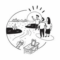 Family enjoying a cool picnic by a riverside concept as High resolution image of a family enjoying a cool picnic by a riverside to escape the heat capturing bonding relaxation and Dynamic vector