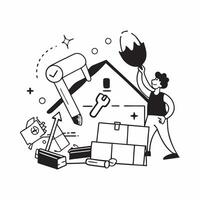 Family DIY home improvement concept as High resolution image of a family DIY home improvement project with a glossy backdrop showcasing the cost saving and rewarding experience of Dynamic vector