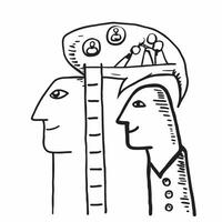 Executive coach with corporate ladder concept as An executive coachs profile blended with a corporate ladder symbolizing management coaching and career advancement Ideal for execu Dynamic vector